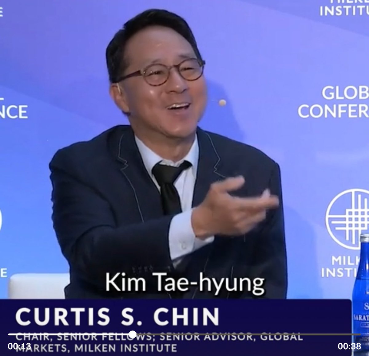 CurtisSChin's tweet photo. OK, #BTSV #BTSArmy #KimTaehyung fans, there I go quoting “the most searched #Kpop idol on @google” again: Kim Taehyung aka #V.
A clip from #MilkenInstitute #MIGlobal Conference 2024 w/ @BingChen @PayalKadakia @davelu @smitstweets @Shiza
#borahae 💜
#BORAHAE_TAEHYUNG #TYPE_1 https://t.co/Ci0phUug0n