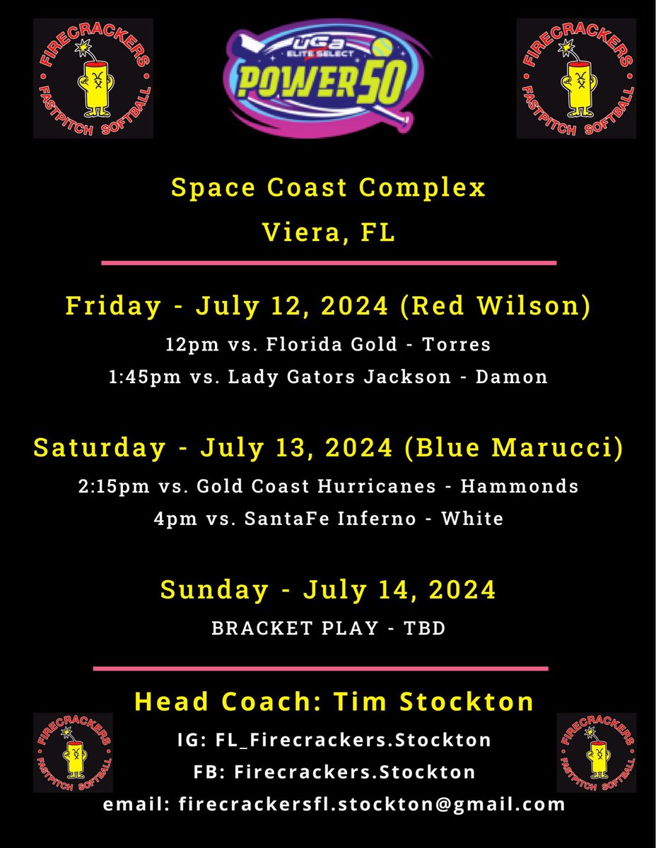 🥎🧨Come see us play this weekend in Viera <a href="/FLFC_Stockton/">FL Firecrackers Stockton</a>