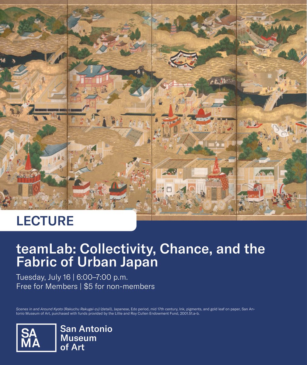 Sponsored: Join art historian Nina Horisaki-Christens in her lecture at the San Antonio Museum of Art. The lecture will explore teamLab's digital artwork "The World of Irreversible Change" on display at SAMA, technology-based art, and themes of chance and change in Japanese art.