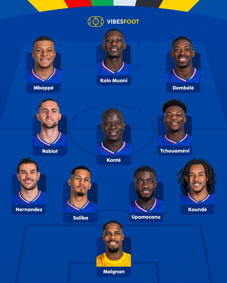 VibesFoot's tweet photo. 🔴 La COMPOSITION PROBABLE de la France face à l'Espagne, selon @RMCsport ! 🇫🇷