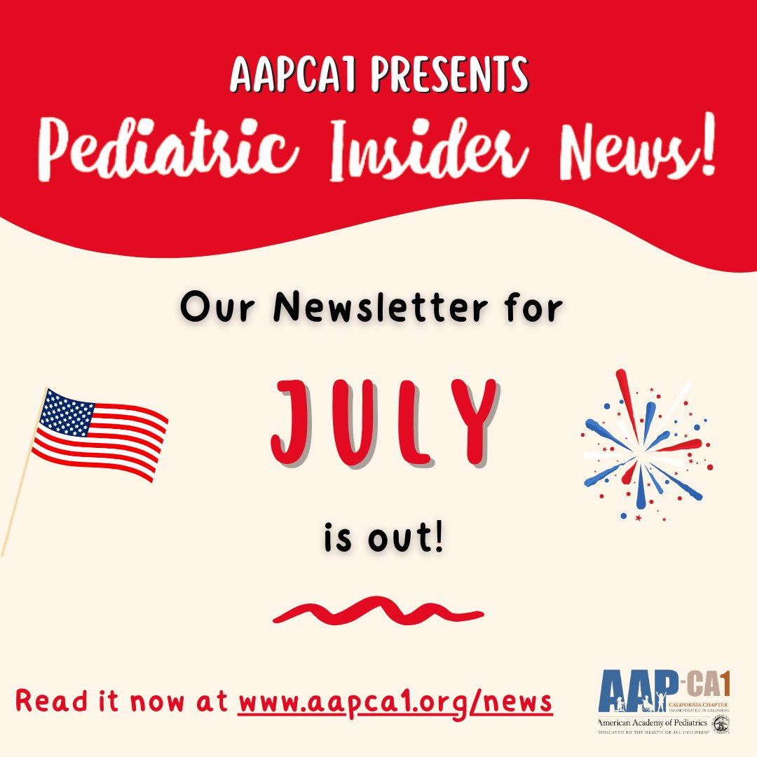 The AAPCA1 July Newsletter is out NOW! Visit our Linktree or our Pediatric News on our website to access the July Newsletter 📷 July Newsletter eblast link: conta.cc/3LcvUGK