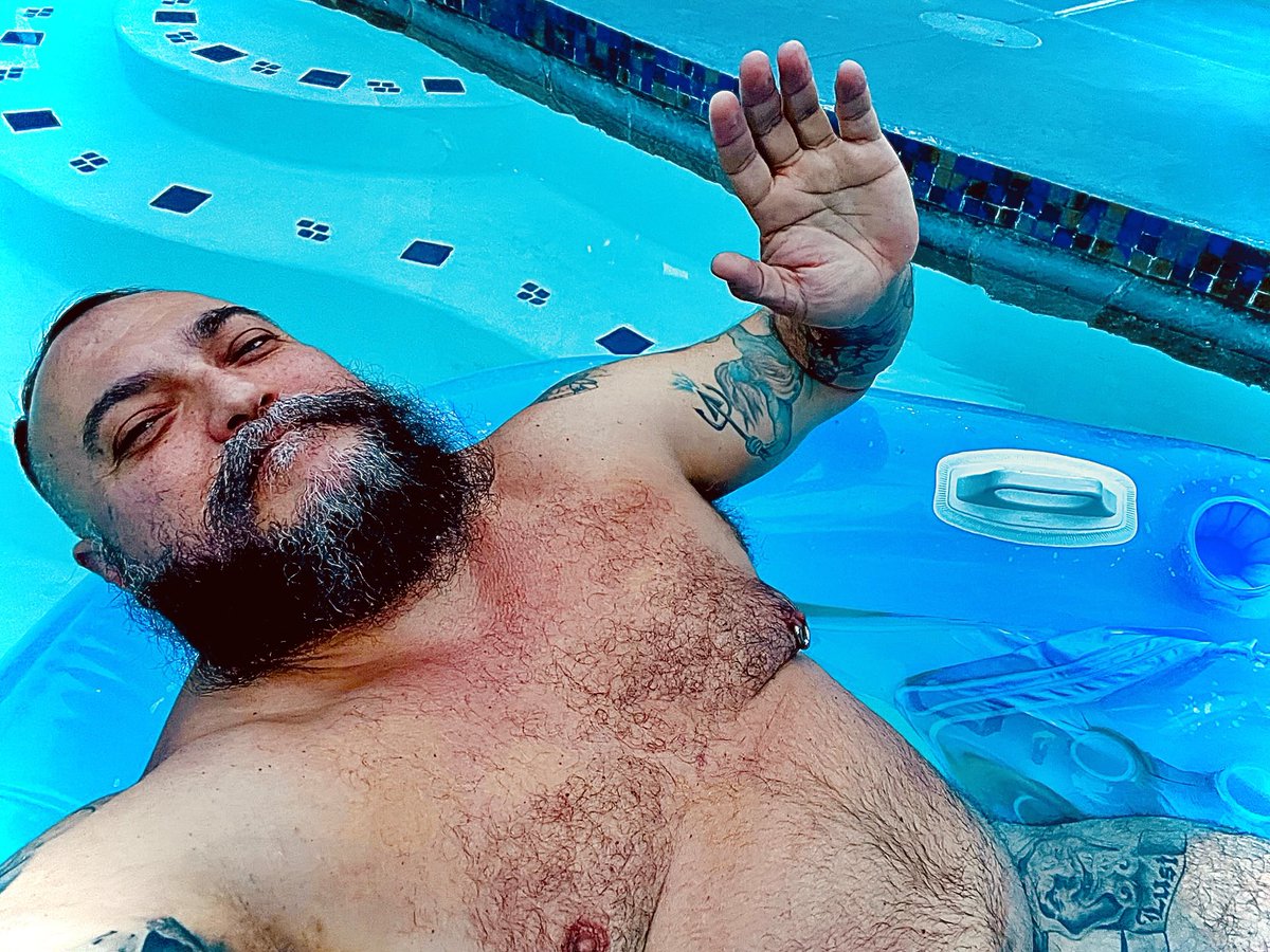 Scorching heat. Keeping cool in the pool.