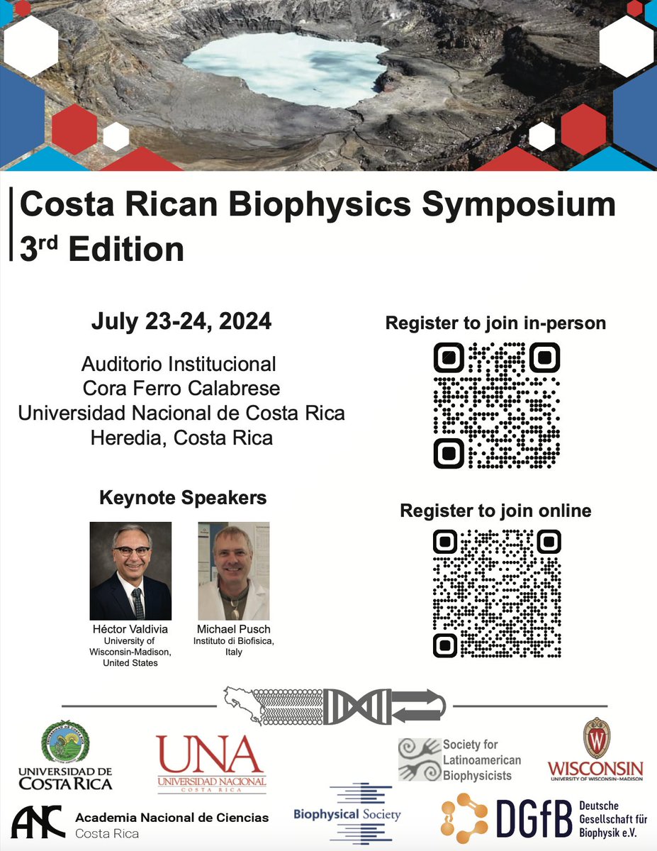 C (@chris_solisphd) on Twitter photo We're so excited to bring the 3rd edition of the Costa Rican Biophysics Symposium on July 23-24. Register here for the virtual session: uwmadison.zoom.us/webinar/regist…. #Biophysics #Biofísica
Event website: eventoscqcr.com/congreso/biofi…
<a href="/SOBLA_BIOF/">SOBLA</a> <a href="/BiophysicalSoc/">Biophysical Society</a> <a href="/ANC_CR/">ANC Costa Rica</a> <a href="/comunidadUNACR/">UNACostaRica</a> We're so excited to bring the 3rd edition of the Costa Rican Biophysics Symposium on July 23-24. Register here for the virtual session: uwmadison.zoom.us/webinar/regist…. #Biophysics #Biofísica
Event website: eventoscqcr.com/congreso/biofi…
<a href="/SOBLA_BIOF/">SOBLA</a> <a href="/BiophysicalSoc/">Biophysical Society</a> <a href="/ANC_CR/">ANC Costa Rica</a> <a href="/comunidadUNACR/">UNACostaRica</a>