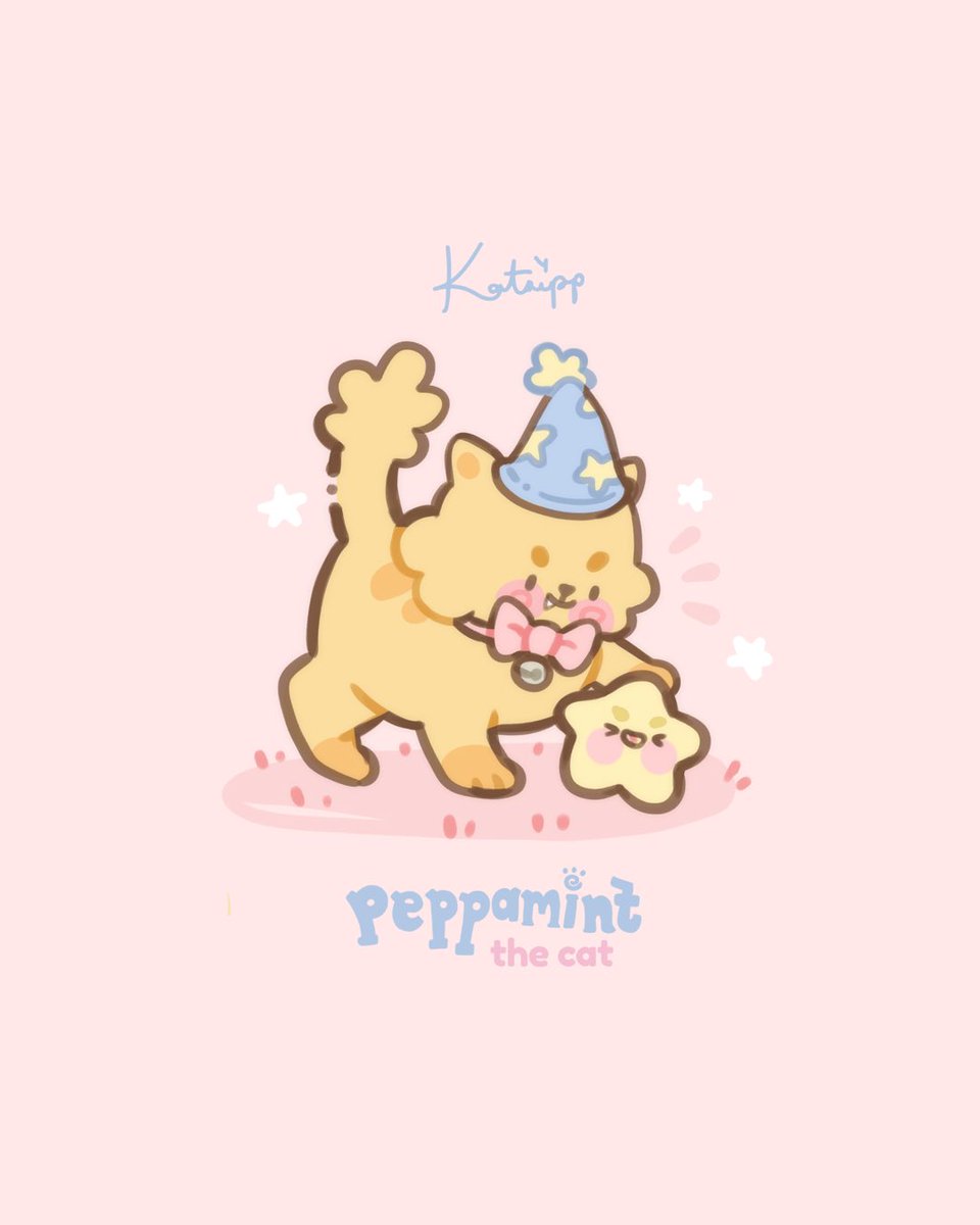 Heheh drew peppamint the cat for my first #createwithkatnipp prompt 🥲 hehe tried out a new brush too it’s prettyyyy 🥹🎀 #illustration #illustrator