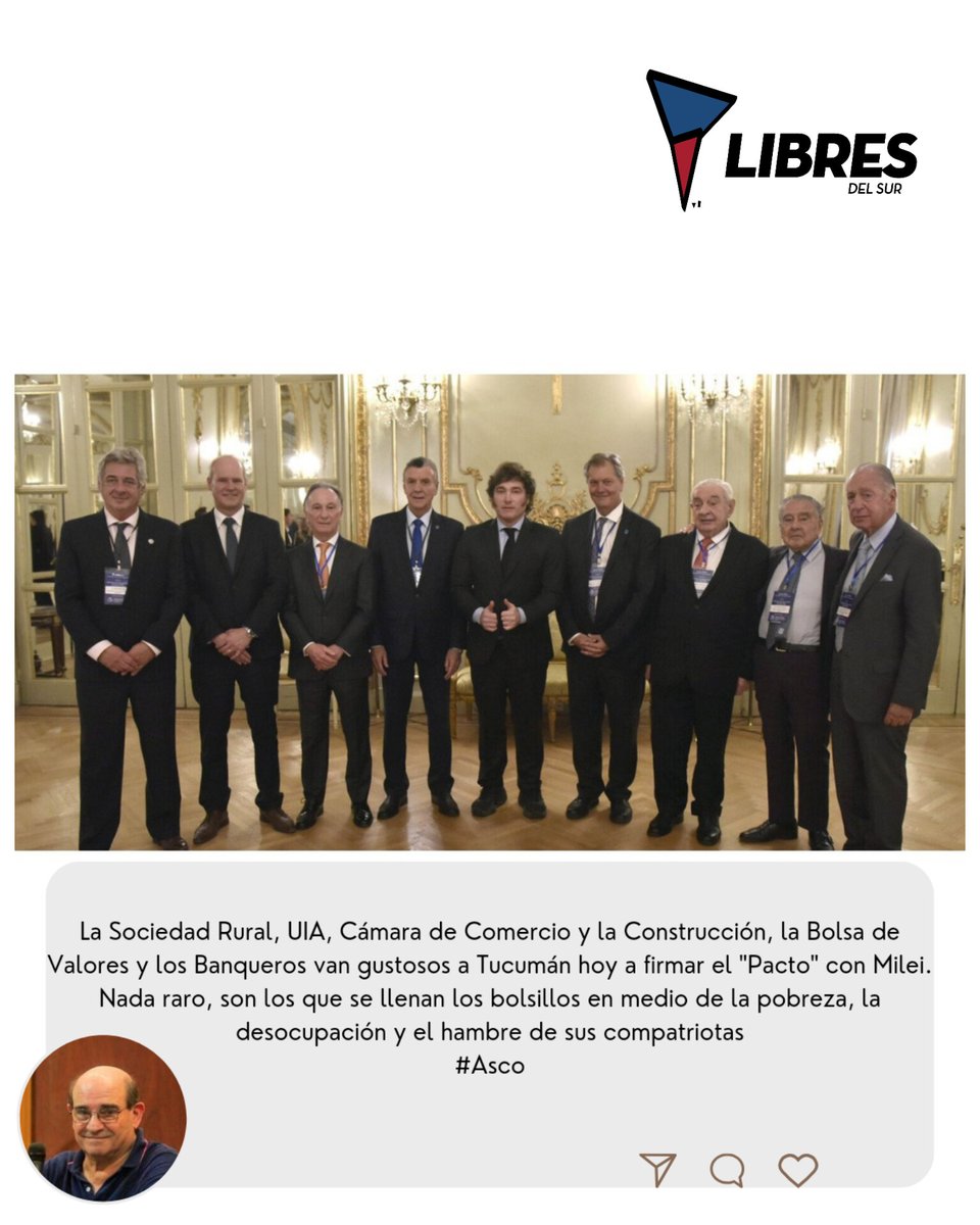 📝| Humberto Tumini via X (Twitter)

#LibresDelSur #Pilar #delviso #astolfi #derqui #villarosa #zelaya #lagomarsino #manuelalberti #manzone  #manzanares