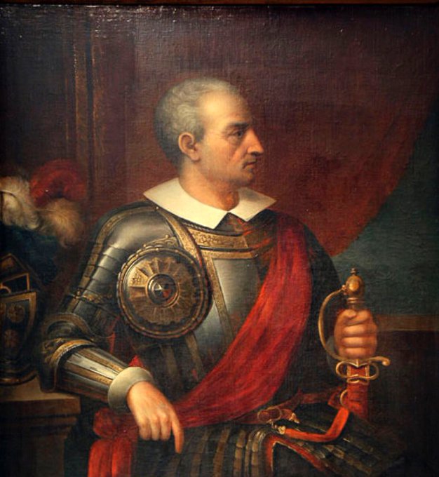 Dario_Madrid_F's tweet image. A Diego de Almagro, socorriendo a Pizarro en la actual Colombia, un indio le dejó tuerto de un flechazo. Un tanto molesto, estando en presencia del emperador y rey Carlos, le espetó: “El negocio de defender los intereses de la Corona me ha costado un ojo de la cara.” (Sigue)