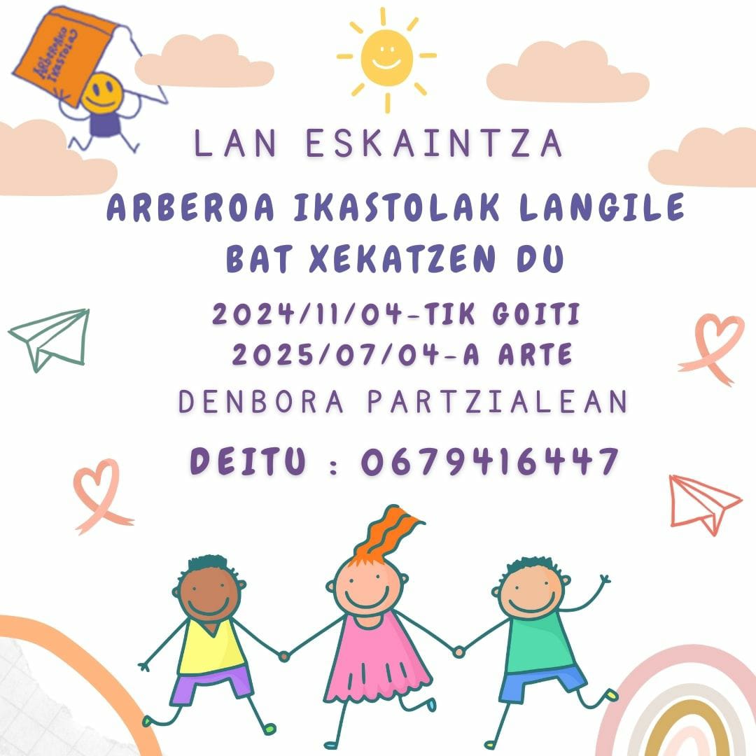 Iepa! Langile bat xekatzen dugu <a href="/seaskaikastola/">seaska.ikastolak</a>