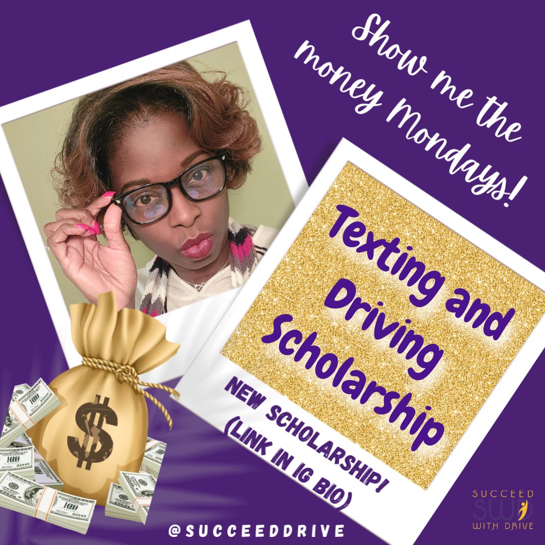 Show me the money Mondays!! 💵
The $1,000 Don't Text and Drive #Scholarship is open to ALL high school students AND college students!🙌🏾 (short response required) App Due 9/30/24. #No excuses! Apply now, thank me later.🙌🏾
digitalresponsibility.org/dont-text-and-…