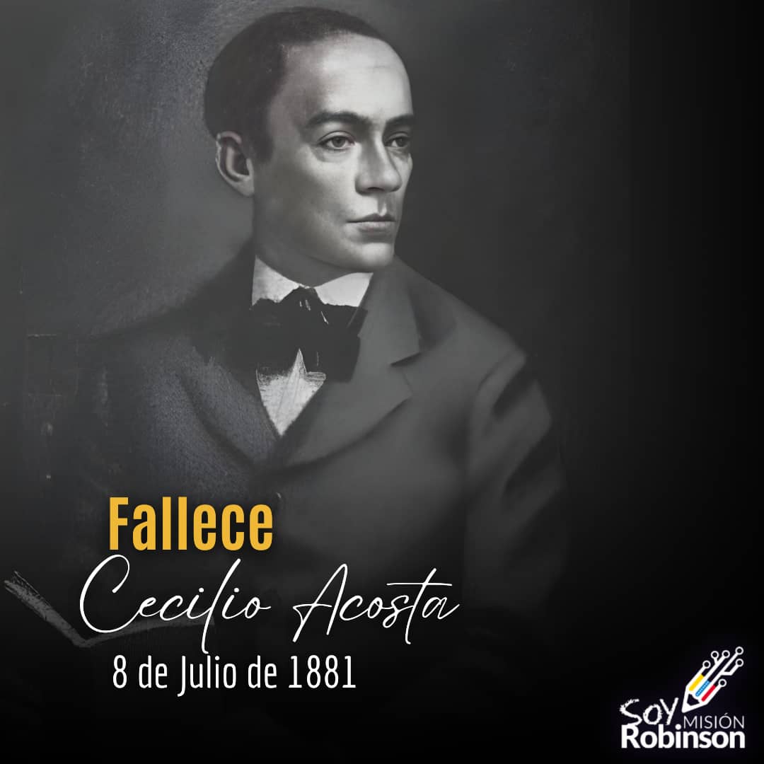 En el año de 1881 fallece en Caracas, el escritor, abogado y filósofo Cecilio Acosta. 

Destacado intelectual, sus textos abarcan temas de política, historia, educación y economía. 

Fue el redactor del Código Penal Venezolano.

#PalabraEres

<a href="/NicolasMaduro/">Nicolás Maduro</a>