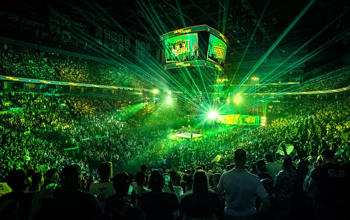 WWE's tweet photo. Money in the Bank Weekend set records across the board, including #MITB becoming the highest-grossing WWE arena event in Canada in company history! 

MORE: https://t.co/8CwtHI8FBJ https://t.co/DJAkJUnjvR