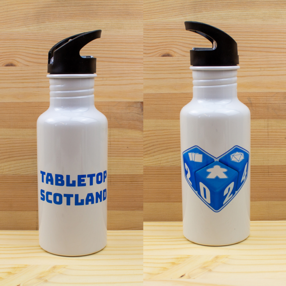 TabletopScot's tweet photo. Merchandise Spotlight: You can now pre-order your Tabletop Scotland coaster, dice tray, mug and water bottle!
These are on our website, and to be pre-ordered by Saturday 17th August @ 18:00.
Note: Collect at the convention!
https://t.co/ULOM5733bb
#TTS2024 #BoardGames #RPG #TTRPG https://t.co/dE8NDb5Rs2