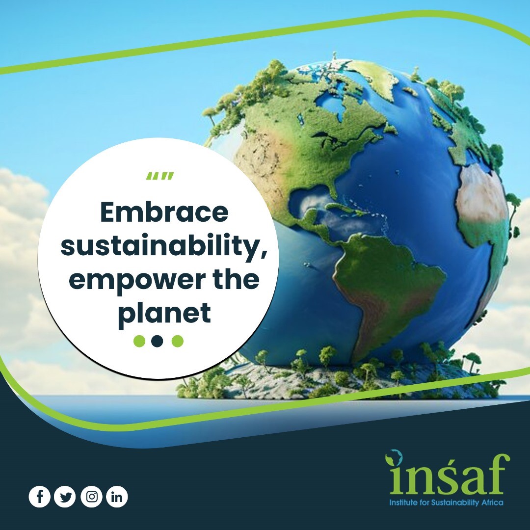 INSAFAfrica's tweet photo. "Sustainability is not just about the environment - it's about equity, economy, and environment. It's about doing the right thing for the long-term health and well-being of our planet, our communities, and our future generations."

#Sustainabilitygoals #ESG #SDGs  #INSAF https://t.co/VIXOqzHbvp