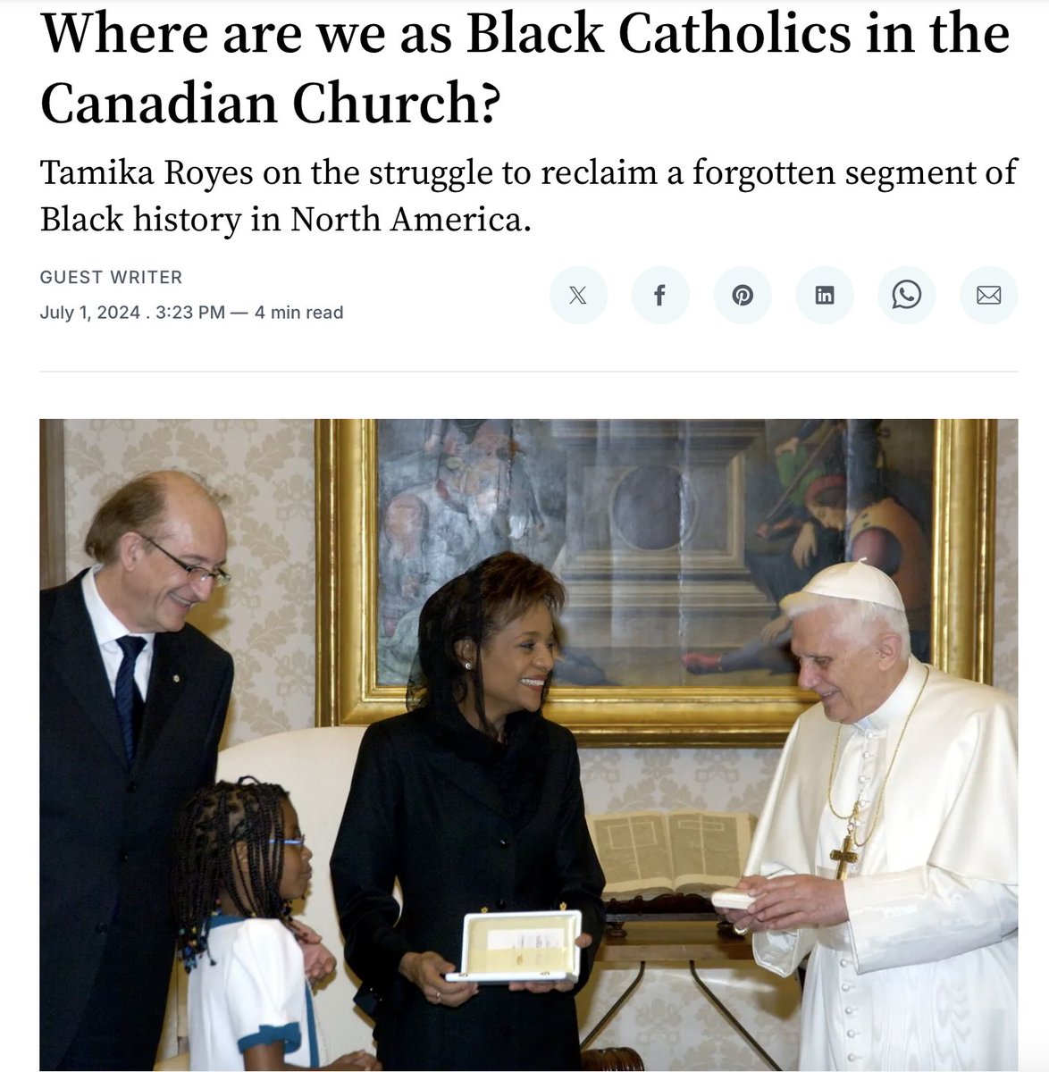 assumption_u's tweet image. Congratulations to Assumption University graduate student, Ms. Tamika Royes on publishing an article entitled &quot;Where are we as Black Catholics in the Canadian Church?&quot; in the Black Catholic Messenger. Excellent work, Tamika!