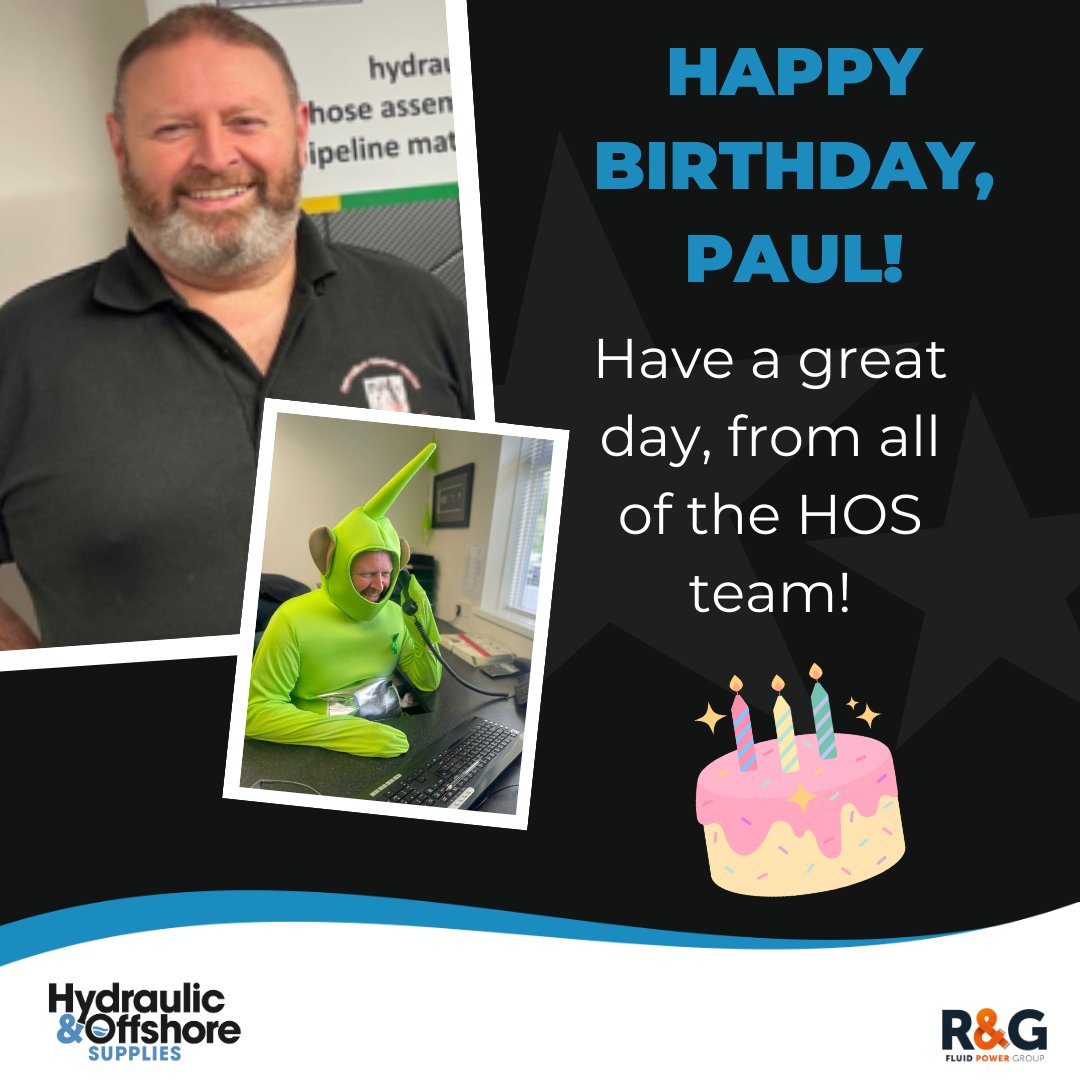 Many happy returns to our Director, Paul Taylor, as he celebrates his birthday tomorrow.

Have a great day from all the HOS team, the cakes are on us today! 🎂

#YourFluidPowerPartner🤝
