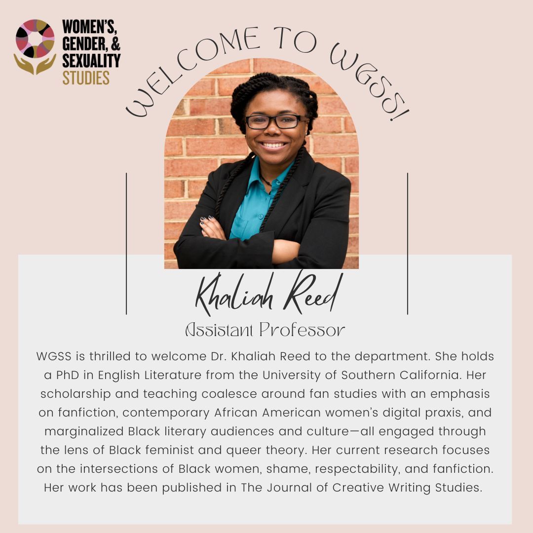 wfuwgss's tweet image. WGSS is thrilled to welcome our newest assistant professor, Dr. Khaliah Reed! Dr. Reed will be offering classes that explore the frontiers of Black feminist digital studies. We can&apos;t wait to see her on campus in the fall! 🤝 @wfuniversity#welcometodeactown #ProHumanitate #wgss