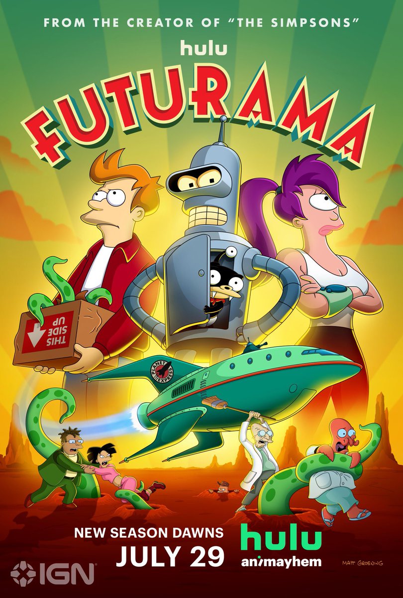 First poster for ‘FUTURAMA’ Season 12.

Premieres July 29 on Hulu.