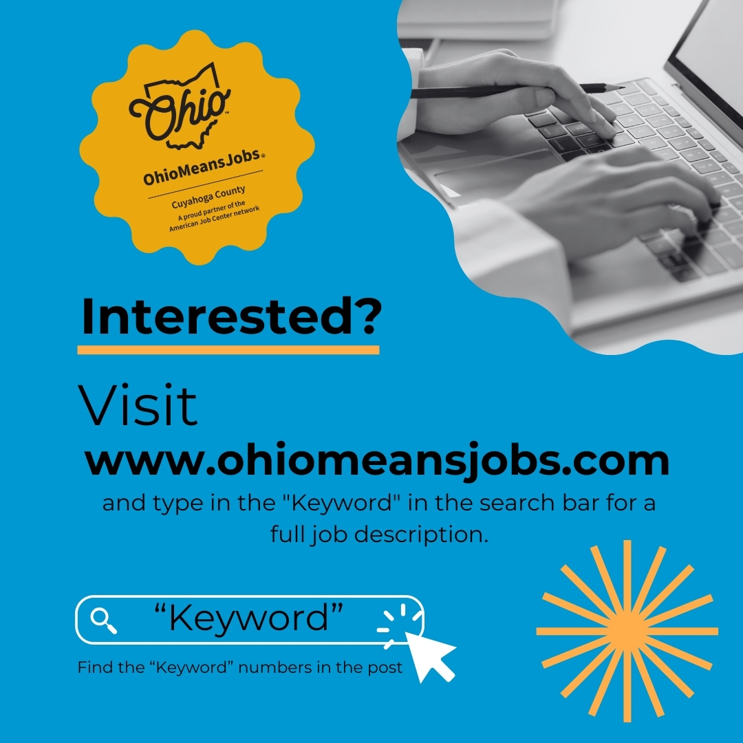 💼 Looking for a well-paying #career? 
OhioMeansJobs|Cleveland-Cuyahoga has a variety of great local opportunities available now!  Don't miss out! Visit: ohiomeansjobs.ohio.gov and search with the keywords/numbers below to find your next career move! 🔍 #cleveland #jobs