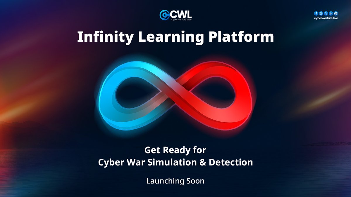 cyberwarfarelab's tweet image. 🎓 Prepare for an unparalleled learning journey! Infinity Learning Platform is launching soon.🌟📚
➤ Stay tuned: cyberwarfare.live
#InfinityLearning #CyberSecurity #CWL