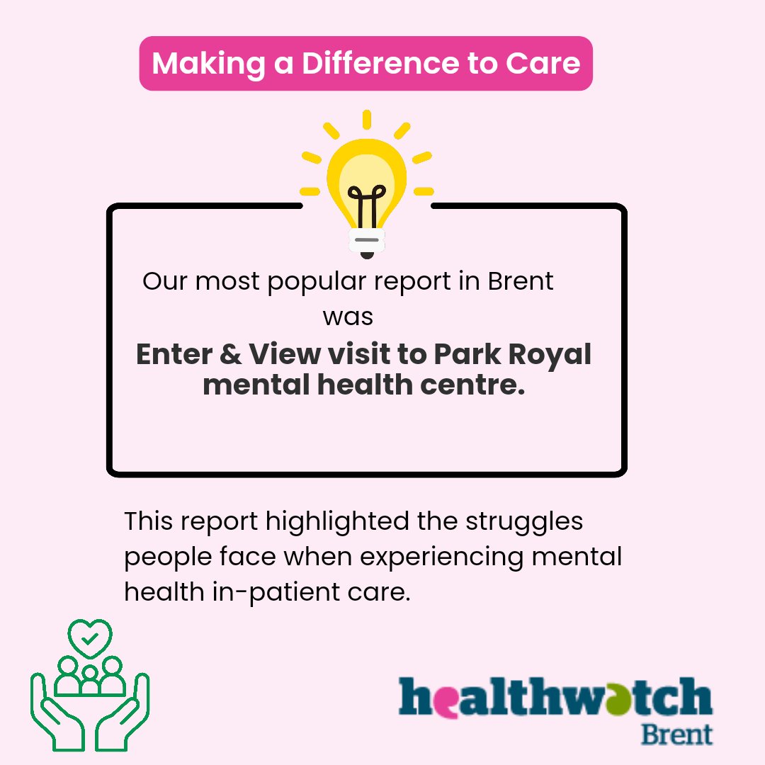 Healthwatch Brent (@hw_brent) on Twitter photo We're pleased to announce that our 2023-2024 report is now out!
Over the past year, more than 1000 people have shared their experiences of health and social care services in Brent.
You can read the full report here: healthwatchbrent.co.uk/report/2024-07… We're pleased to announce that our 2023-2024 report is now out!
Over the past year, more than 1000 people have shared their experiences of health and social care services in Brent.
You can read the full report here: healthwatchbrent.co.uk/report/2024-07…