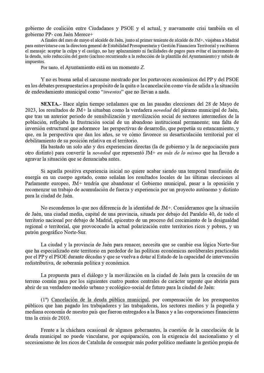 Jaén, Sentido y Común tweet media