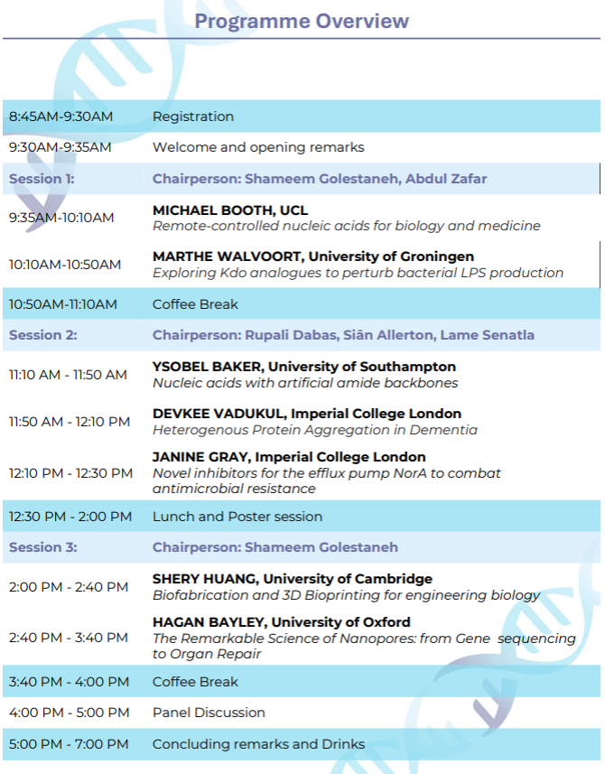 icbcdt's tweet image. Excited to see everyone tomorrow as we kick off the conference with a stellar lineup of talks! 🌟 Don’t miss out on groundbreaking insights, expert speakers, and networking opportunities. 🤝💡 Check out the full program and get ready to be inspired! 📅✨ #studentled #ChemBio