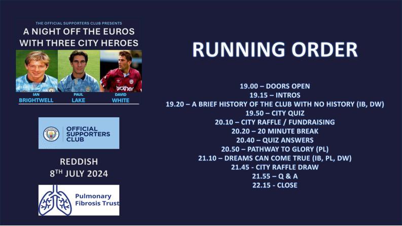 Not too late to grab a ticket for this one tonight with Lakey, Whitey and Brighty. Should be a great night. If you fancy it, just turn up at Houldsworth Working Men’s Club, Reddish, SK5 6BD around 18.45-19:00 pm. Tickets £7.50 pp and all proceeds to Pulmonary Fibrosis Trust.