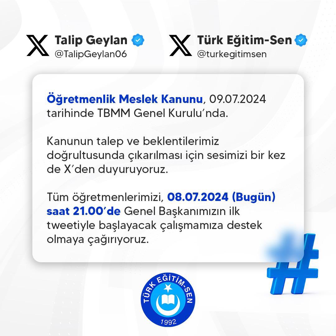 Öğretmenlik Meslek Kanunu yarın TBMM Genel Kurulu’nda görüşülecek.
Meslektaşlarımızın görüş ve taleplerini, gerek ziyaretlerimizle ve gerekse Milli Eğitim Komisyonu görüşmelerinde milletvekillerine ilettik.
Tüm milletvekillerimizden beklentimiz, Genel Kurul’da öğretmenlerimizin
