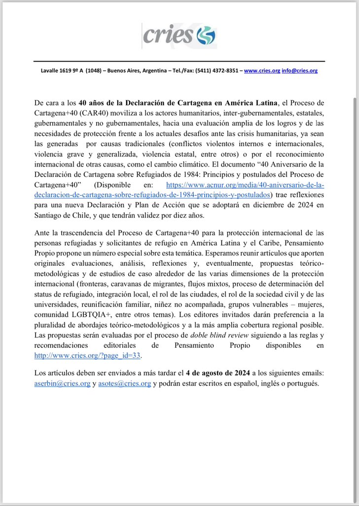 Divulgação 👇🏼

cries.org/?p=7150