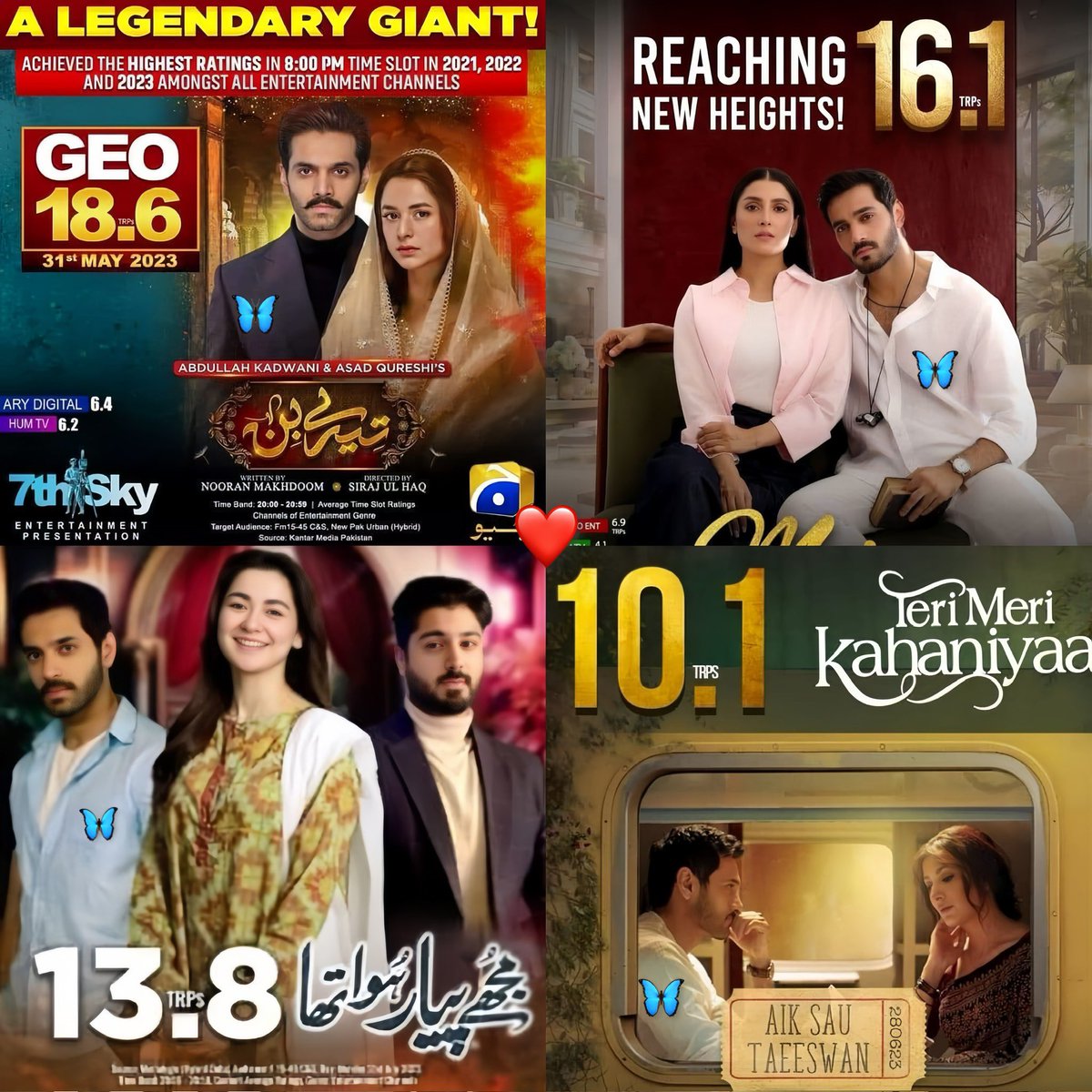 No one can beat in the consistent performance of Wahaj in any field .. He brilliantly scored on Top in the battle of TRP ❤️

It’s been so long without ur presence, eagerly waiting for You to see on screen.. pls come soon 🦋
#WahajAli