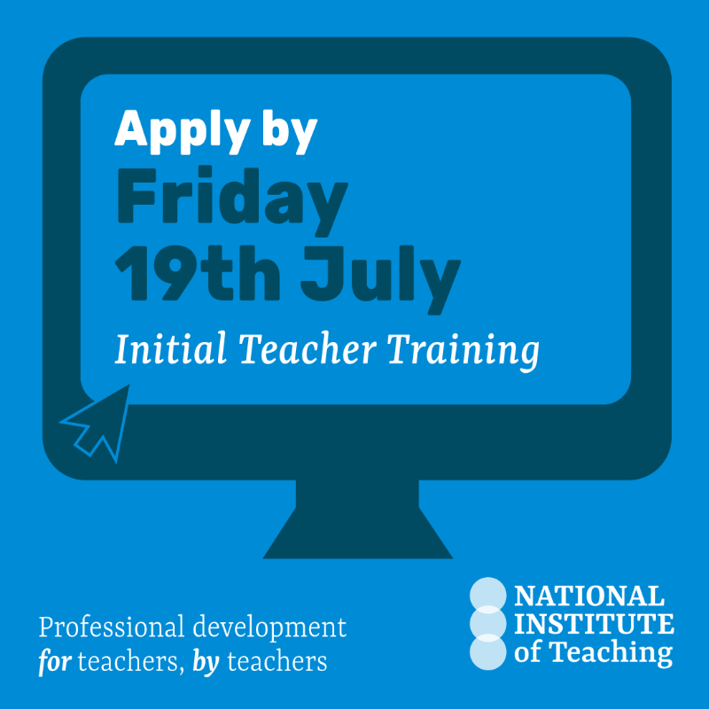 NatInstTeaching's tweet photo. 📢✏️ Time to apply! Take a moment today to submit your teacher training application to the NIoT before our 19th July deadline. Your future students are counting on you. Let’s shape the future of education together!