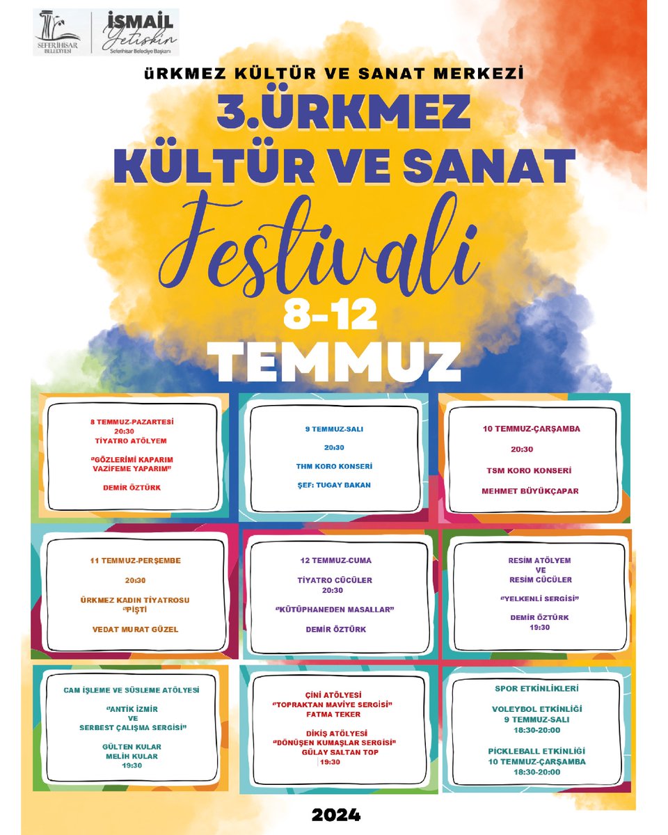 Ürkmez Kültür ve Sanat Festivali Başlıyor
seferihisarhaber.com/urkmez-kultur-…