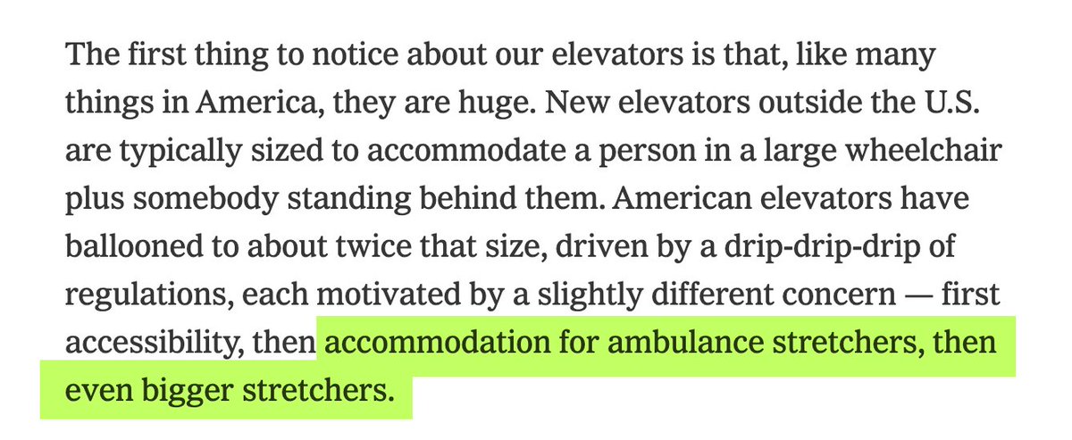 much like ballooning fire truck sizes, which lock ADUs out of neighborhoods with narrower streets.

we need a national effort to demand first responders Buy Smaller Stuff like the rest of the developed world. 

society is being choked by ever expanding minimum passageway sizes
