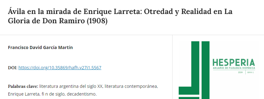 HesperiaRevista's tweet photo. Si te interesa el escritor Enrique Larreta, no te pierdas este artículo de Francisco David García Martín sobre cómo este autor reflejaba la ciudad de Ávila en sus obras

DOI: https://t.co/59ClyNb3VS https://t.co/do07qGOAK5