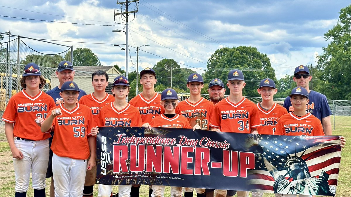 QCBurnBaseball's tweet photo. It was a hot July weekend of baseball!

Proud of this groups effort and performance going 3-1 on the weekend falling short in the Championship vs a talented Stampede squad. 

#QCB #GoBurn @PlayNCUSSSA https://t.co/eJSMRt34jG