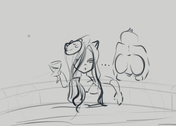 Just a little sketch I did for my OC Gwey. She does not appreciate the rood hotspring monkeys.

#comedy #sketch