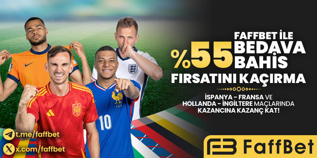 ❗️ FAFFBET İLE %55 BEDAVA BAHİS FIRSATINI KAÇIRMA ❗️

🇪🇸 İspanya - Fransa 🇫🇷 09.07.2024 / 22:00
🇳🇱 Hollanda - İngiltere 🇬🇧 10.07.2024 / 22:00

💲 Maçlarında Kazancına Kazanç Kat! 💲

🔖 Bahis Yap» bit.ly/3GD9NXY