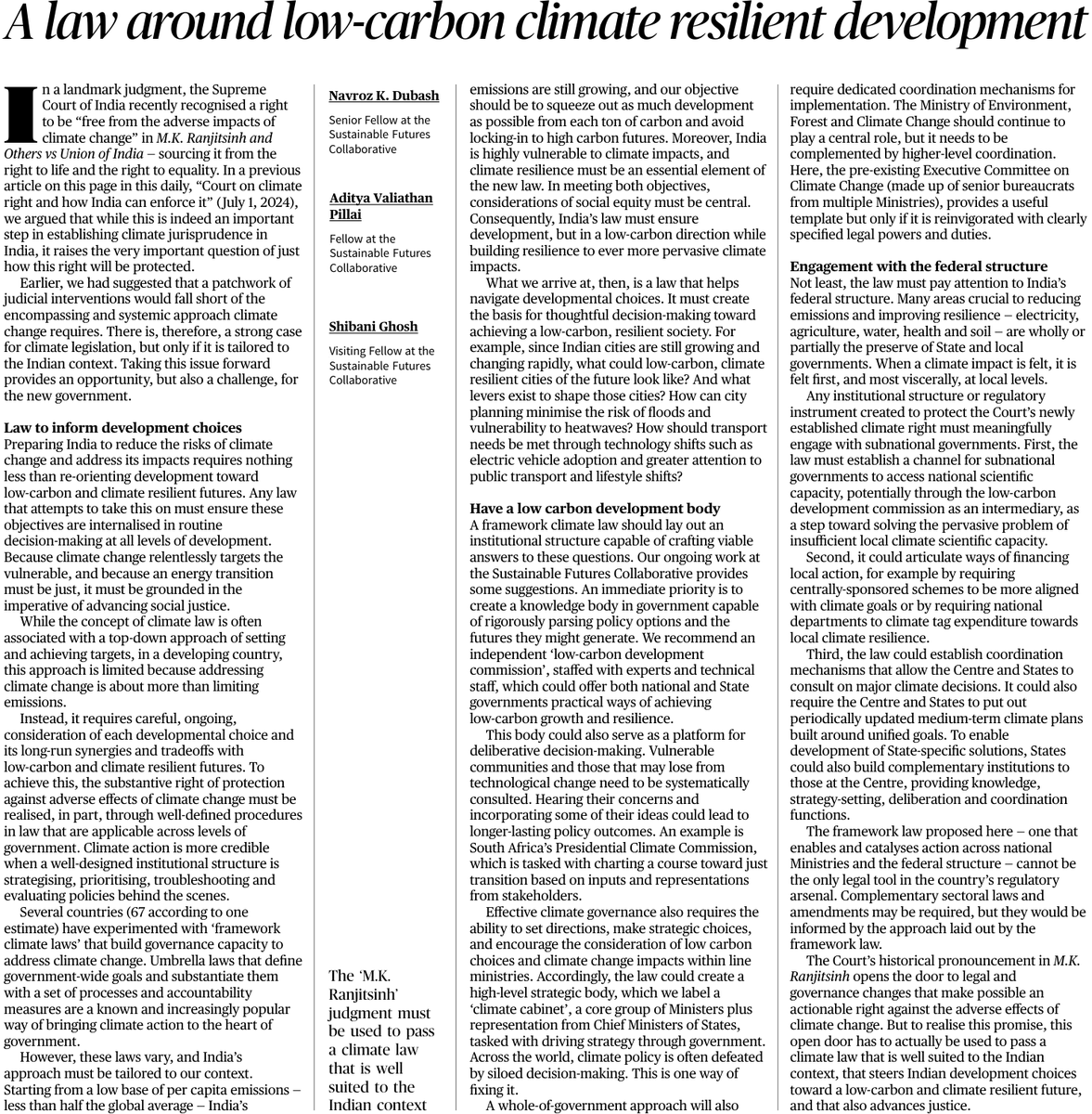 arsh1902's tweet photo. In Landmark Judgement by SC in case MK Ranjitsinh vs Union of India said, Right to be free from the adverse impacts of the climate change

Point for Mains:
Requiring centrally sponsored schemes to be aligned with climate goals to climate tag expenditure towards climate resilience https://t.co/kAfLru370F