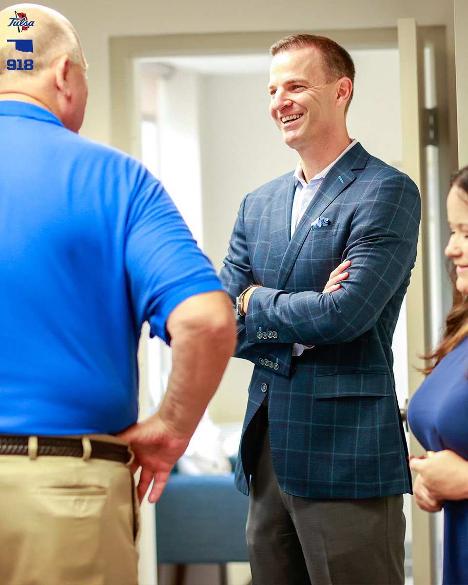 TulsaHurricane's tweet photo. Welcome home, Justin Moore! 🌀

Tune in to our press conference today at 2:00 p.m. to welcome our new Athletic Director! 

#ReignCane https://t.co/AUPclPMnJq