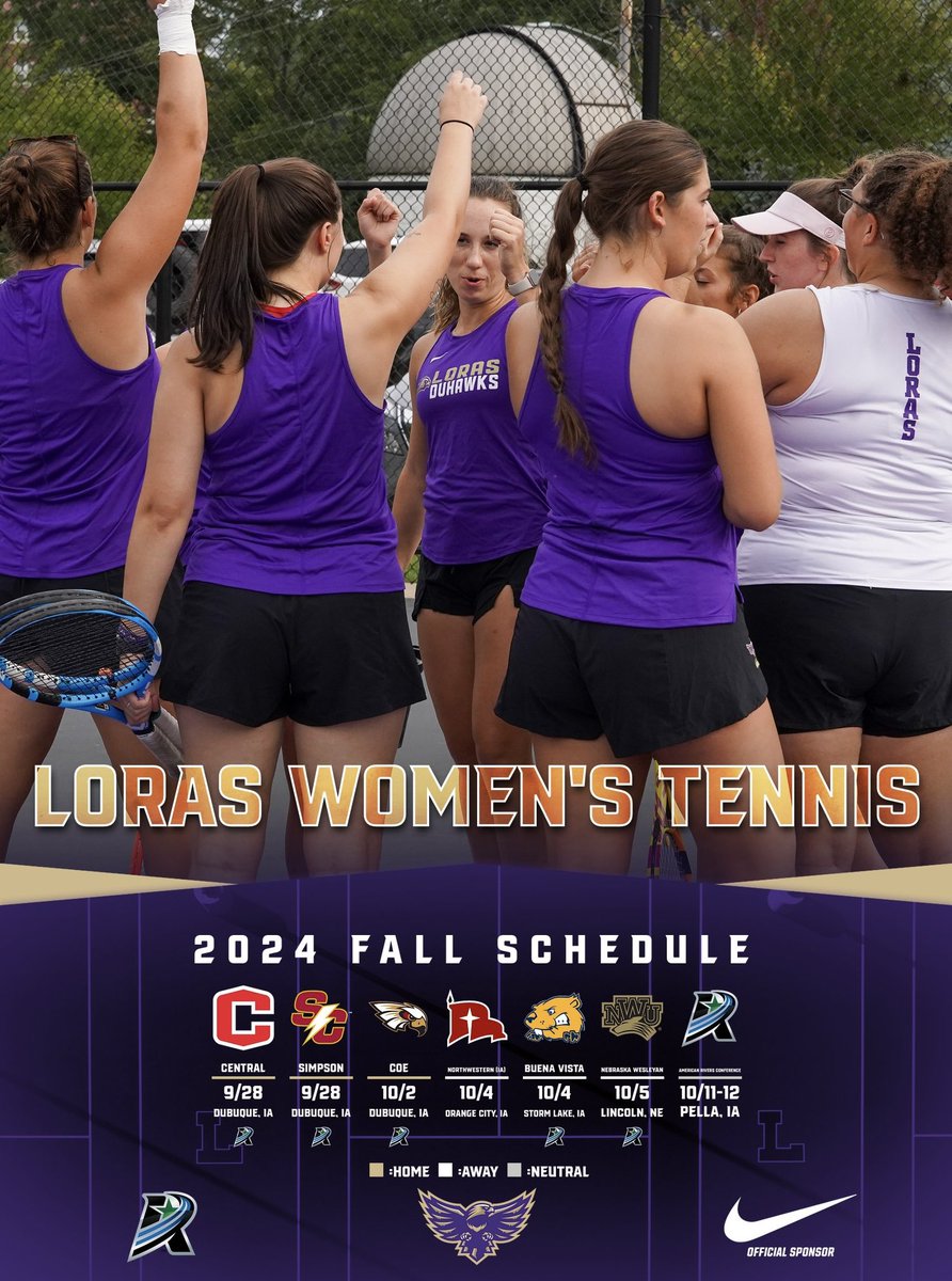 LorasTennis's tweet image. Less than two months away from the first match of the season! Take a look at the full fall schedule for the Duhawks

#GoDuhawks🟣🟡