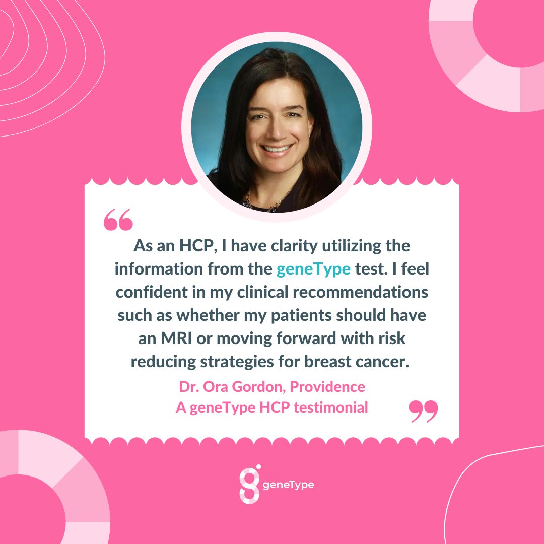 Learn why Dr. Ora Gordon, Regional Medical Director of the Center for Clinical Genetics &amp; Genomics for Providence Southern California, feels confident in the recommendations she makes for her breast cancer patients based on the geneType test: 

genetype.com/for-clinical-p…