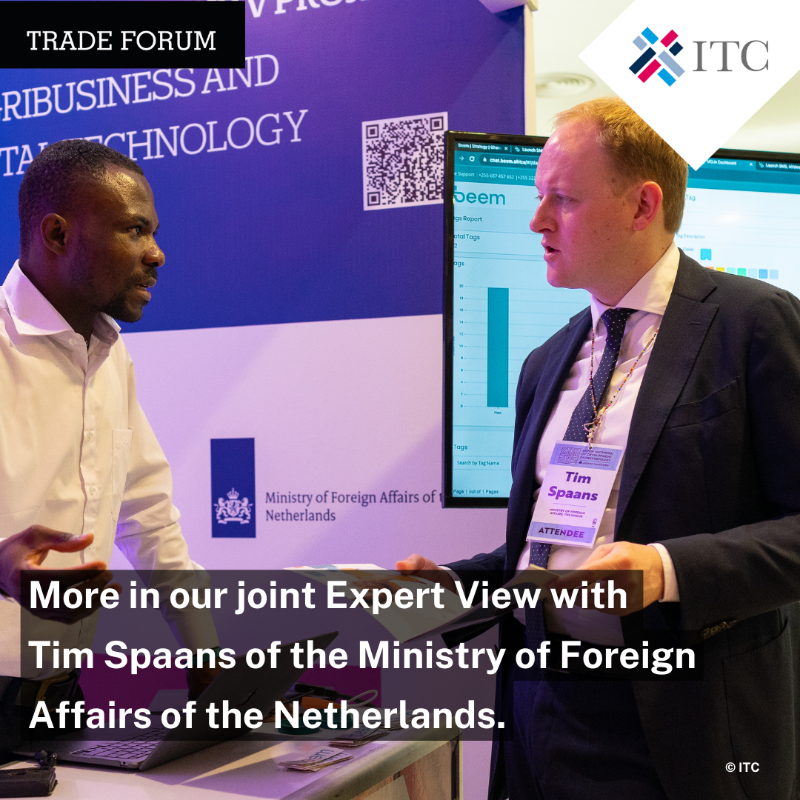 ITCnews's tweet photo. We continue with our #TradeForum Expert Series, this time with a joint ITC - @DutchMFA piece showing our long-standing partnership, making the transition to a sustainable, green, and digital future work for #SmallBusinesses. 

For more details ⬇️