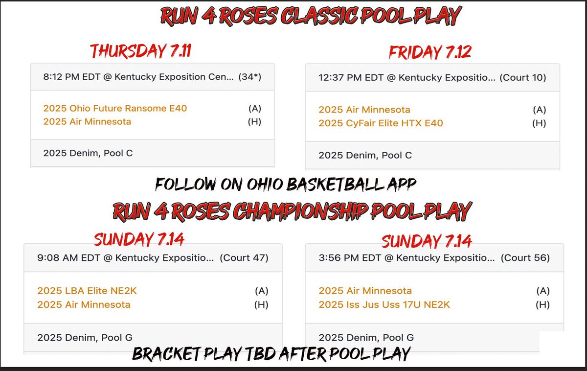 Emma Collins Jech (@emma_collins3) on Twitter photo Catch <a href="/AirMinnesota/">Air Minnesota Basketball</a> in Kentucky for <a href="/TFNsRun4Roses/">TFN's Run 4 Roses</a> Classic & Championship! First 2 games are pool then we move to bracket! <a href="/DanJech/">Dan Jech</a> Catch <a href="/AirMinnesota/">Air Minnesota Basketball</a> in Kentucky for <a href="/TFNsRun4Roses/">TFN's Run 4 Roses</a> Classic & Championship! First 2 games are pool then we move to bracket! <a href="/DanJech/">Dan Jech</a>