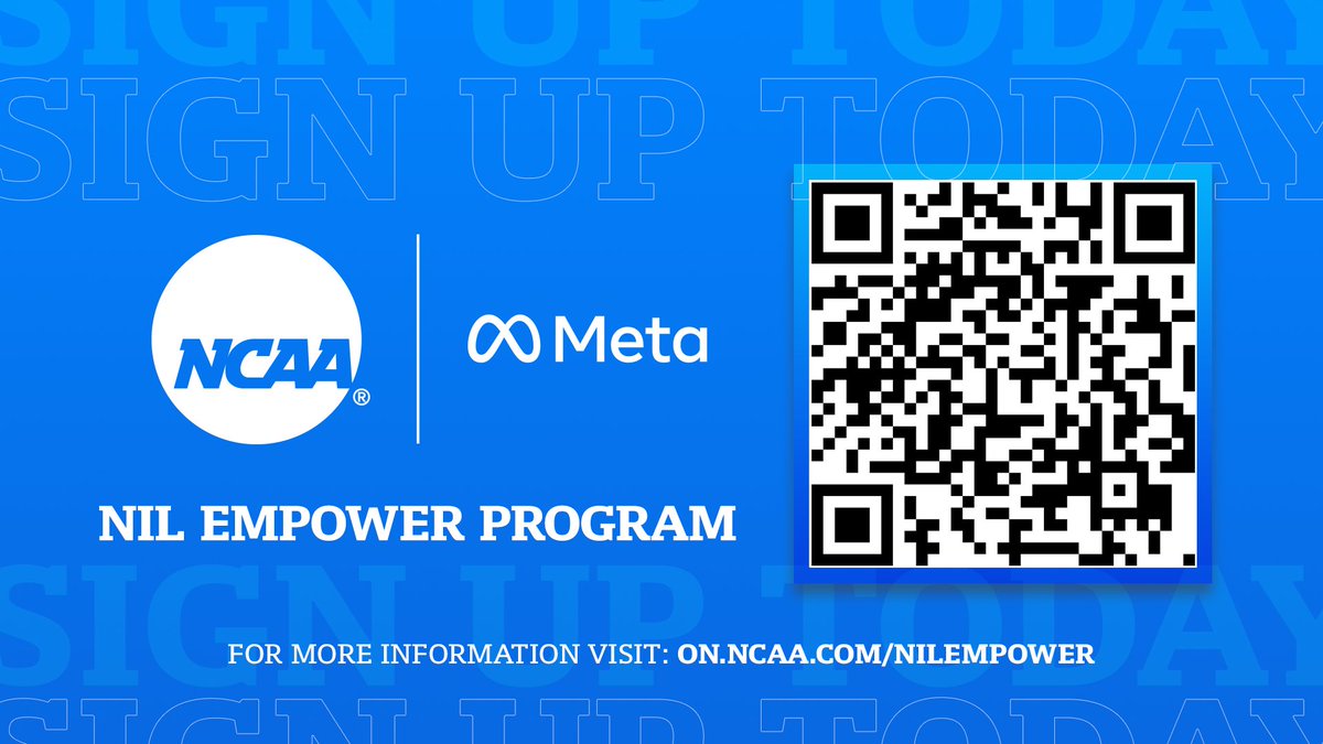 NCAA's tweet photo. 🚨 Don't miss your chance to be a part of the NCAA x @Meta NIL Empower Program! 🚨 

Applications close July 14 so apply today! 📲 https://t.co/x8AVHqBeT5 https://t.co/CM9u29ADHM