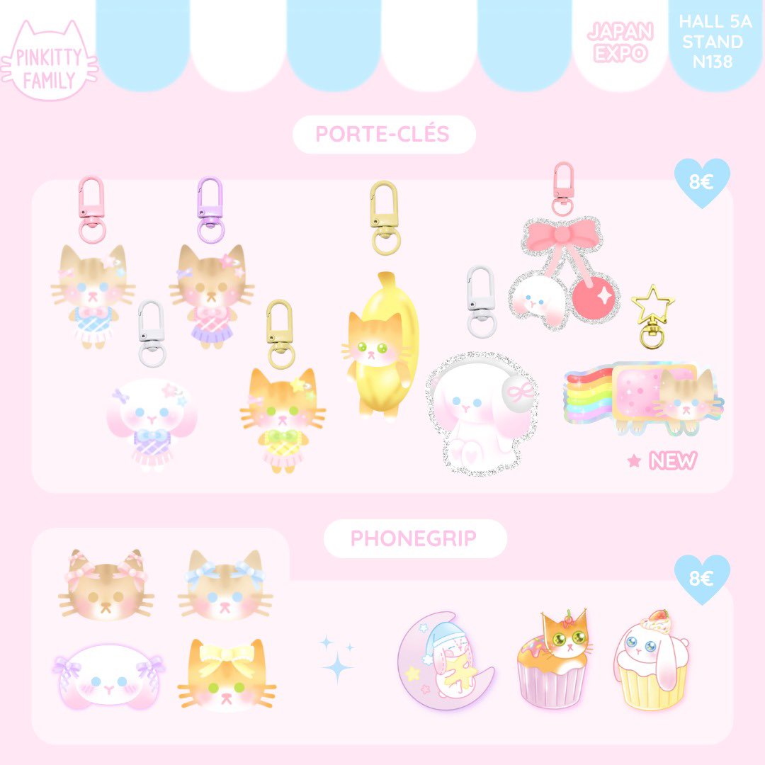 PinkittyF's tweet photo. 💕 Découvrez notre catalogue pour la Japan Expo 2024 💕 Hall 5A, stand N138 🐱🐰 #JapanExpo #JapanExpo2024 [1/3] https://t.co/YfXG8Mqp89