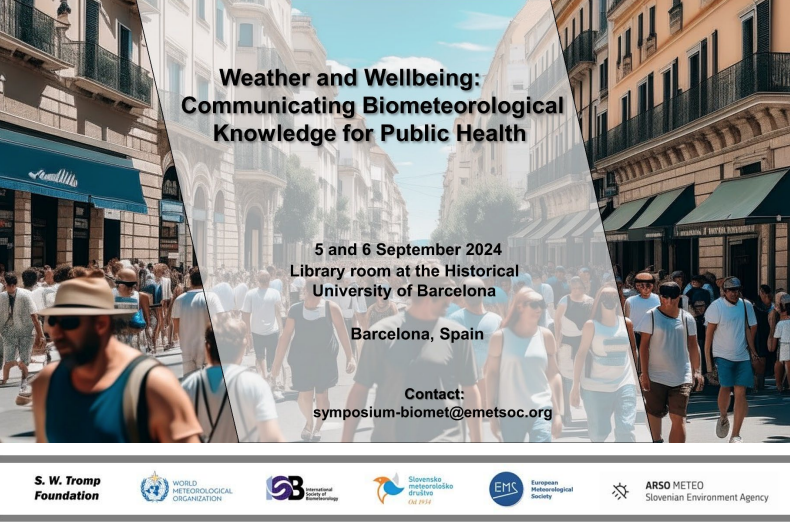 biometeorology's tweet photo. Weather and Wellbeing: Communicating  Biometeorological Knowledge for Public Health
@biometeorology @WMO @EuropeanMetSoc @meteoSI https://t.co/SEpUI0Chcr