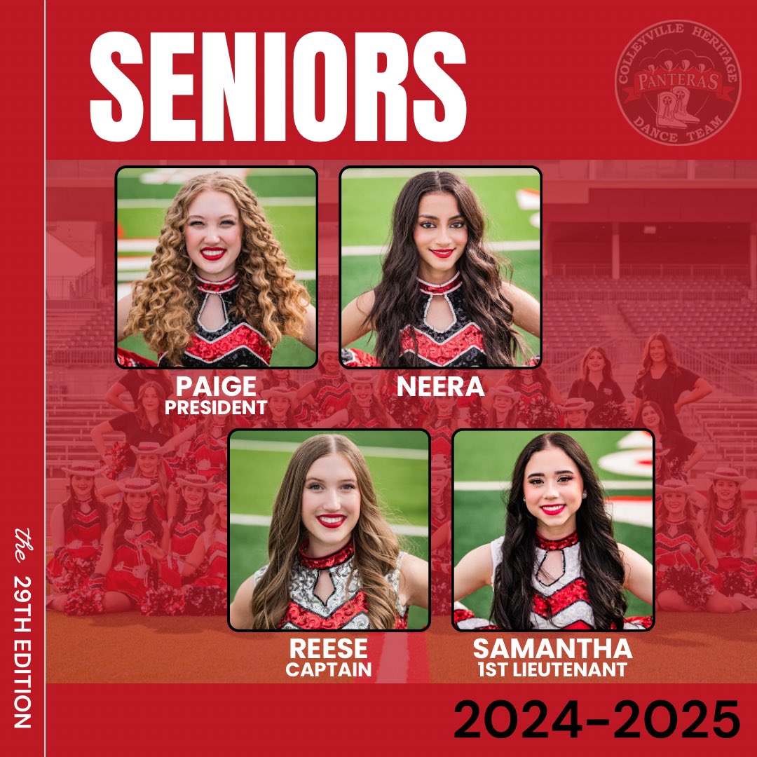 chhspanteras's tweet photo. ✨MEET THE TEAM, 29th EDITION: SENIORS✨
#meettheteam #meettheteammonday #29thline #29thedition #drillteam #danceteam #seniors2025 https://t.co/1jiIKxbto4