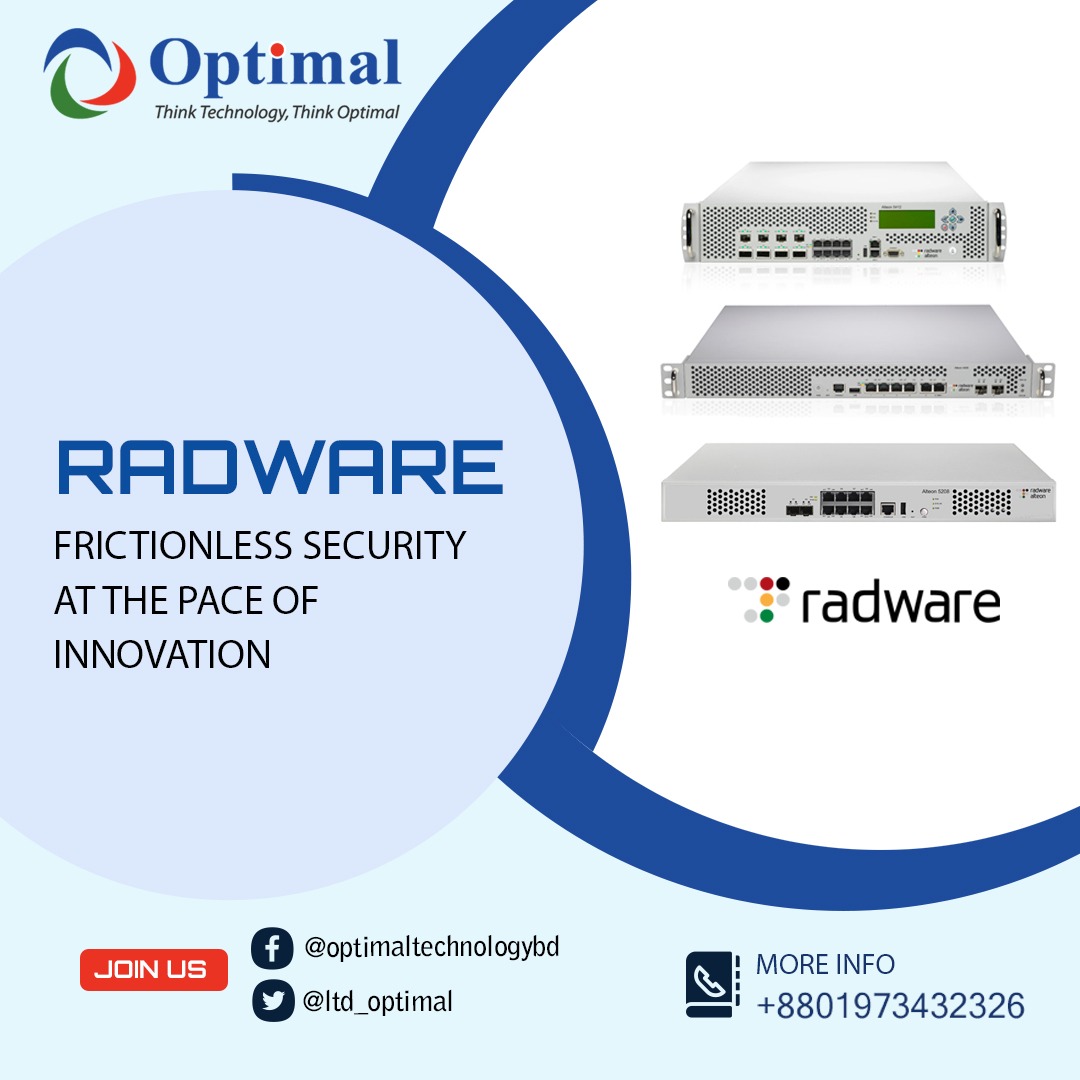 optimaltechbd's tweet image. 🔒 We at Optimal Technology Private Limited are proud to offer RADWARE Frictionless Security! Experience top-tier protection without the hassle. 💻✨

#CyberSecurity #OptimalTechnologyPrivateLimited #FrictionlessSecurity