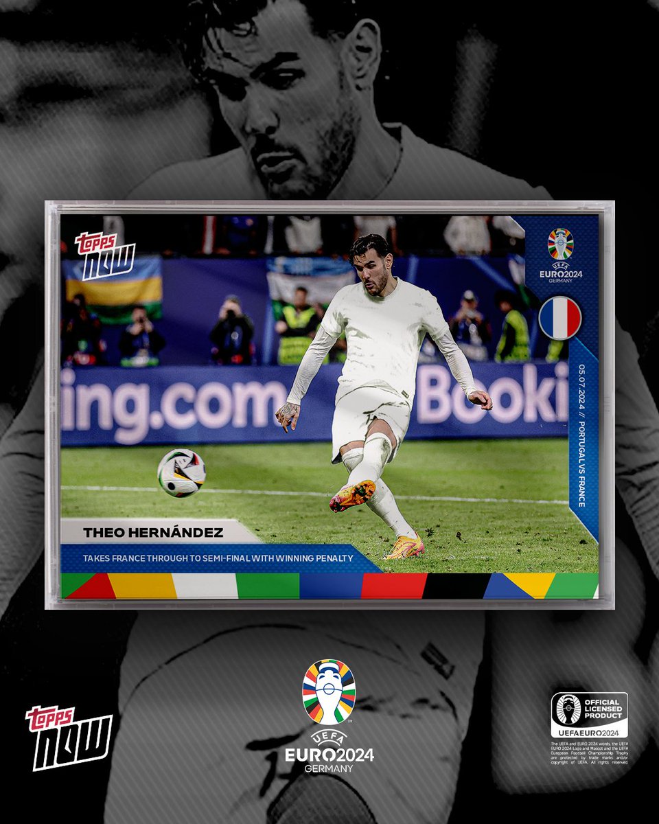 Topps_UK's tweet photo. 🆕 UEFA EURO 2024™ Topps Now® cards from the Quarter-Finals are now live!
With incredible moments from:
🇪🇸 🆚 🇩🇪
🇵🇹 🆚 🇫🇷
🏴 🆚 🇨🇭
🇳🇱 🆚 🇹🇷
🚨 Available for a limited time on https://t.co/mj1h0dgN9S 🚨
#ToppsNow #EURO2024 #SPNvGER #PORvFRA #ENGvSUI #NEDvTUR https://t.co/MYkg9unW1d