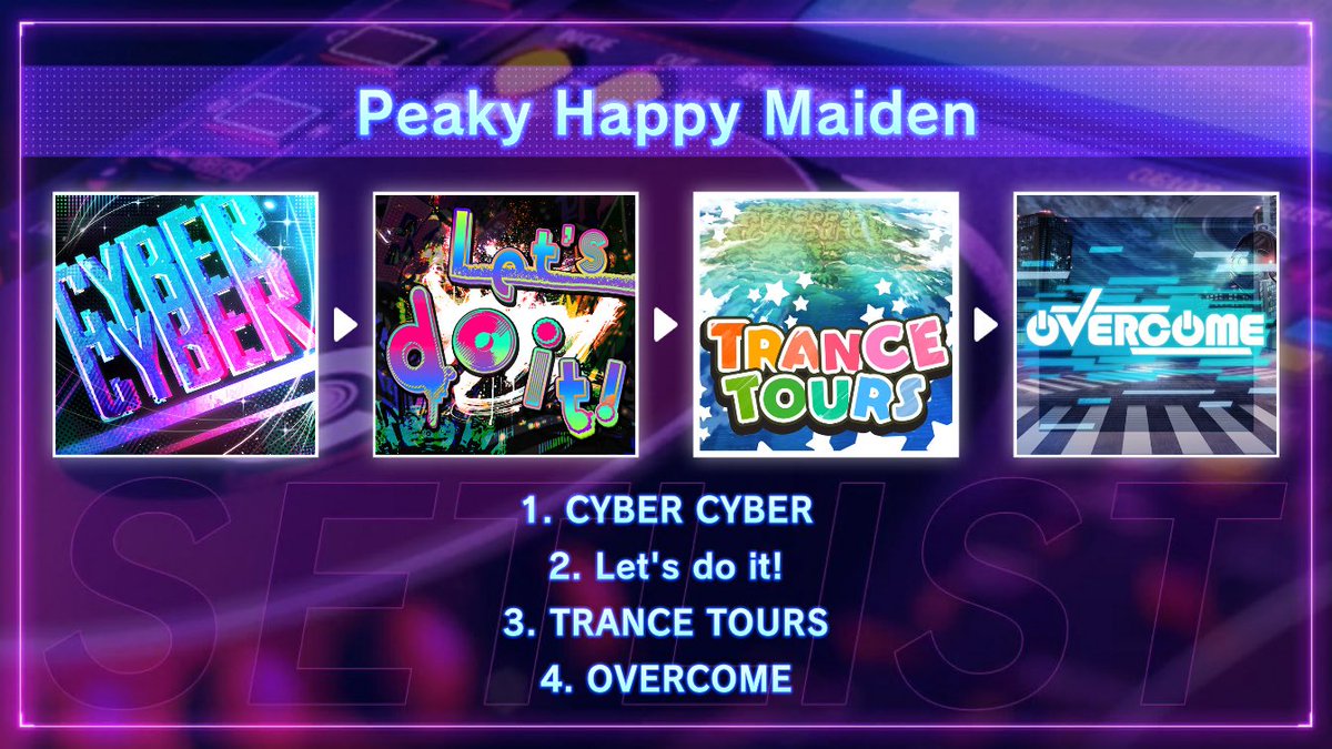 Rulue's tweet photo. グルミクで繋がろう！
今のセトリはこれ！

DJ「るるー」の
「Peaky Happy Maiden」を遊んでみてね！

URLからこのセトリをプレイしよう！
🎵D4DJ GroovyMix ⇒ https://t.co/pFfcyQtGUE
👤Phc4wFcu
#D4DJセットリスト https://t.co/bak20mNTJG