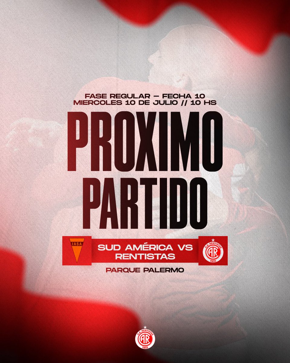 RentistasSad's tweet photo. 🔜 Sud América 
📅 10/07/2024
🏟️ Parque Palermo
🕙 10 HS https://t.co/akMyJocvcL